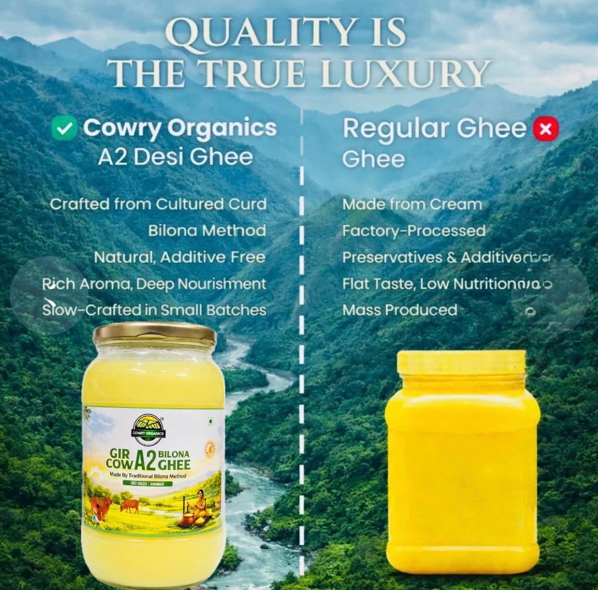 Gir Cow A2 Ghee - Made From Curd 500 ml thumbnail